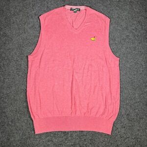 Masters Collection Mens Pink Cotton Cashmere V-Neck Golf Sweater Vest Size M